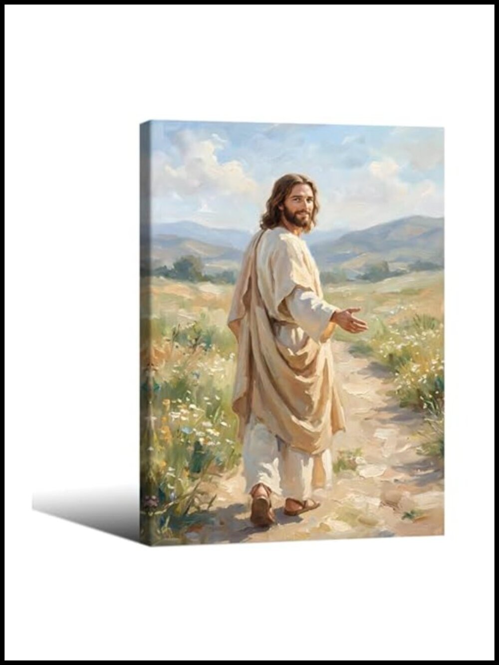 Jesus Walking Path Canvas Wall Art 16x24 Religious Home Decor Print